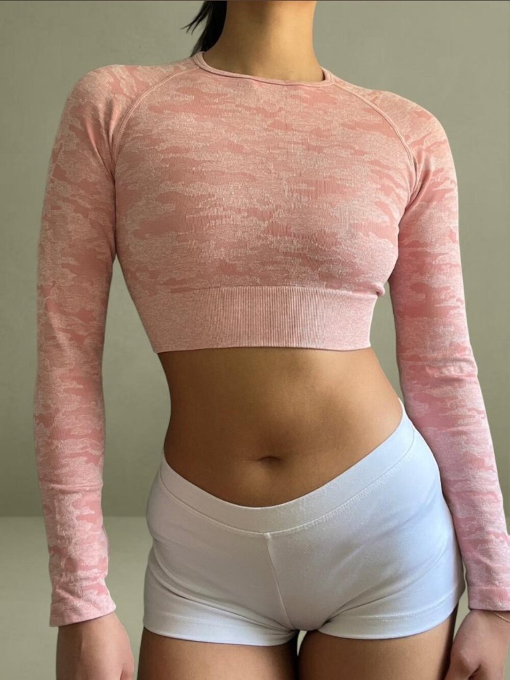 AYBL Pink Gym Long Sleeve Crop Top